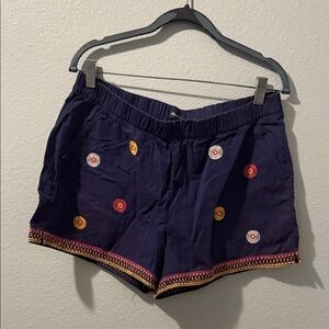 Madewell High Waist Shorts - Navy with Embroidery